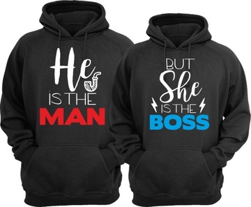 BLUZY dla par KOMPLET BLUZ DLA PAR Boss Man