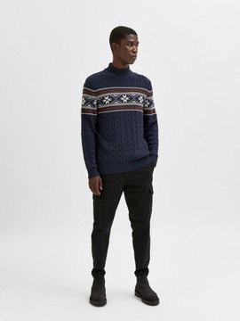 Selected Homme sweter świąteczny norweski navy XL