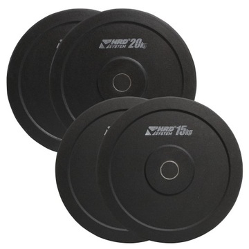HRD SYSTEM ZESTAW 70KG OBCIĄŻENIE OLIMPIJSKIE BUMPER 50,5MM CZARNE PEŁNE