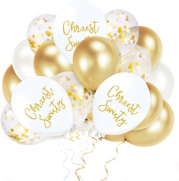 BALONY Bukiet na Chrzest Chrzciny 28cm -- 20szt