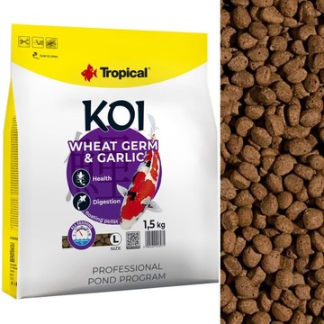 TROPICAL KOI WHEAT GERM+GARLIC PELLET L 5L Pokarm