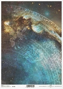 ITD Collection - Decoupage Papier RYŻOWY R1786 - Kosmos Magic Ezoteryka A4