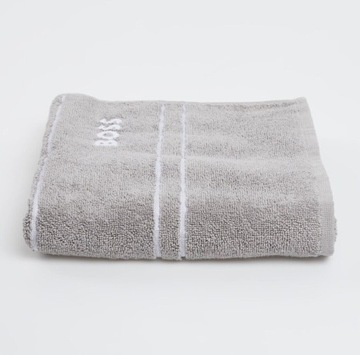 HUGO BOSS RĘCZNIK 50 cm x 90 cm KOMPLET 2 SZTUKI SZARE 100% BAWEŁNA
