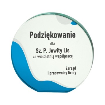 Statuetka szklana z kolorowym nadrukiem w etui
