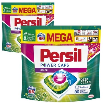 2X KAPSUŁKI DO PRANIA KOLORÓW PERSIL POWER CAPS COLOR 132 PRANIA MEGA