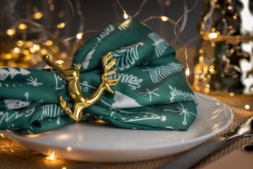 РОЖДЕСТВЕНСКОЕ кольцо для салфеток, золото Олень