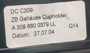 UCHWYT NA KUBEK CUPHOLDER MERCEDES W209 A2096800379