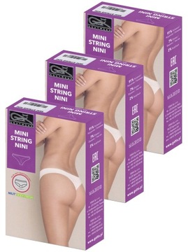 3 X GATTA MINI STRINGI NINI BEZSZWOWE CZARNE M