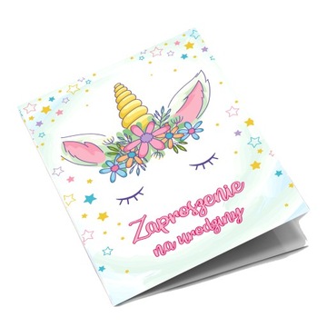 Zaproszenia urodzinowe dla dzieci JEDNOROŻEC w5