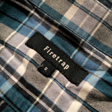 FIRETRAP _ MARKOWA W KRATĘ KOSZULA Z LOGO _ S/M