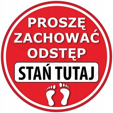 NAKLEJKA NA POSADZKĘ, PODŁOGĘ ZACHOWAJ DYSTANS