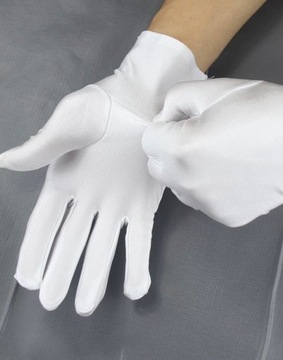 Białe Rękawiczki bezpyłowe z mikrofibry dla jubilerów, antykwariatów