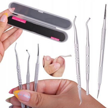 НАБОР ИНСТРУМЕНТОВ ДЛЯ ВРАСТАНИЯ НОГТЕЙ НА НУГАХ 3шт. ЗОНД ДЛЯ ПОДОЛОГИИ СТАЛЬ