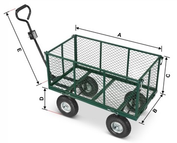 Тачка садовая транспортная тележка прицепная 250л