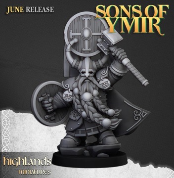 Dwarf Prince with Hammer and Shield - x1 WHFB 9th