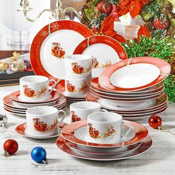 Рождественский набор тарелок Рождественский 30 шт. Олени