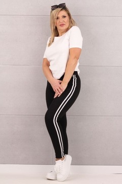LEGGINSY SPORTOWE DAMSKIE W PASKI BAWEŁNIANE Z WYSOKIM STANEM DUŻE ROZMIARY