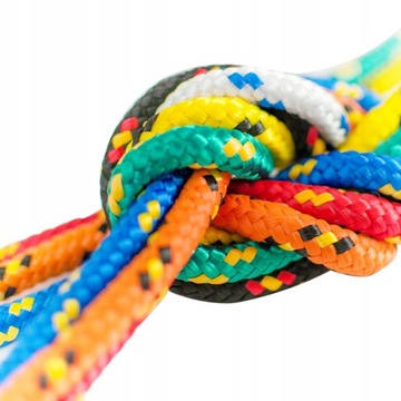 Lina polipropylenowa pleciona żółta 10mm 1m