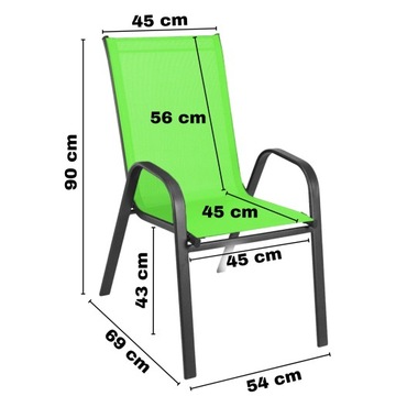 STRONG САДОВЫЙ СТУЛ, МЕТАЛЛ, ЗЕЛЕНЫЙ, СОВРЕМЕННАЯ МЕБЕЛЬ ДЛЯ ТЕРРАСЫ, БАЛКОНА