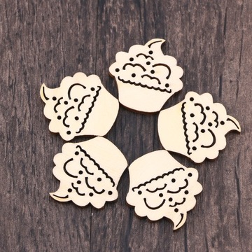 50 SZTUK DIY DOODLE ZABAWKI EDUKACYJNE KARTONOWE CIASTO NATURALNE DREWNIANE KRASZTAŁKI SCRAPBOO