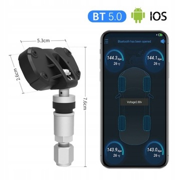 Датчик давления в шинах TPMS BT BLE 5.0 Android IOS