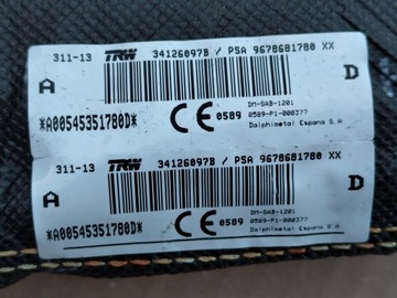 CITROEN C4 PICASSO II ПОДУШКА БЕЗОПАСНОСТИ ПРАВОГО СИДЕНИЯ