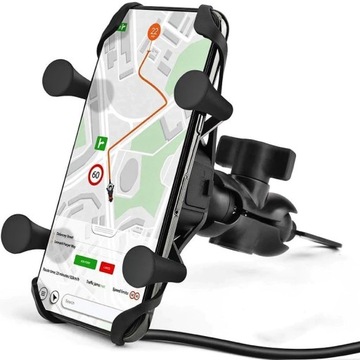 MOTOCYKLOWY UCHWYT X NA TELEFON LUSTERKO ŁADOWARKA