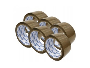 Taśma pakowa PP 6 sztuk brąz TAN Smart 48mm x 45 m
