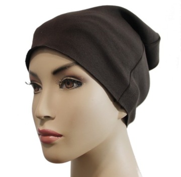 ШАПКА-БИНИ, универсальная, хлопок, КОРИЧНЕВАЯ