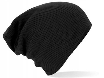 CZAPKA SMERFETKA BEANIE DAMSKA MĘSKA LEKKA CZARNA