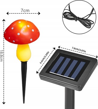 6 САДОВЫХ ЛАМП СОЛНЕЧНЫХ, РАЗНОЦВЕТНЫЕ, ДЕКОРАТИВНЫЕ ГРИБЫ