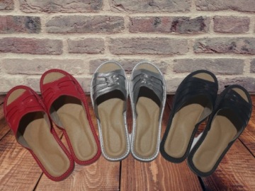 PANTOFLE KLAPKI PAPCIE LACZKI KAPCIE DAMSKIE*41*PL