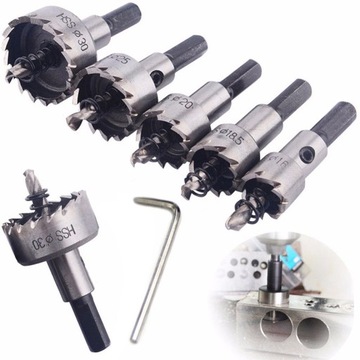 OTWORNICE WĘGLIKOWE DO METALU STALI 5SZT 16-30mm