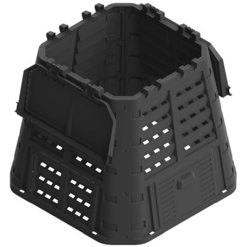 КОМПОСТЕР 480Л ЧЕРНЫЙ МОРОЗОСТОЙКОЕ МОДУЛЬНОЕ УДОБРЕНИЕ РОЗАГУМУСА + ПЕРЧАТКИ