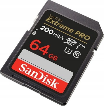 SanDisk Extreme PRO SDXC 64 GB V30 U3 200 /90 MB/s