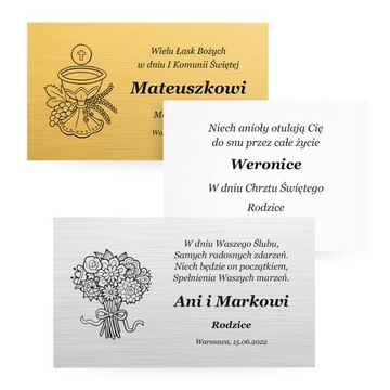 Aluminiowa tabliczka 10 cm własna dedykacja Grawer