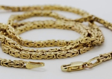 złoty łańcuszek męski / damski splot królewski żółte złoto 585 55cm