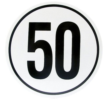 NAKLEJKA OGRANICZENIE PRĘDKOŚCI 50km/h
