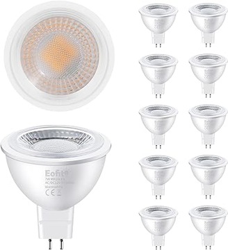 EOFITI ŻARÓWKA LED MR16/GU5.3 7W 2700K WARM WHITE 10 SZT 30000H