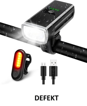 LAMPA ROWEROWA TYŁ PRZÓD TYLNA PRZEDNIA ZESTAW 1200 Lm Powerful LED