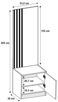 Гардероб DIOR PLUS 14 с сиденьем, планками и зеркалом.