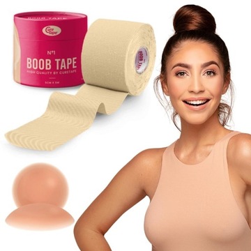 Taśma CureTape BOOB TAPE UNOSZĄCA MODELUJĄCA do biustu pushup CIELISTA 5M