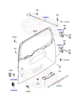 VÍKO KUFRU KUFRU DVEŘE ZADNÍ LAND ROVER DEFENDER LR131561 L8B240011AB