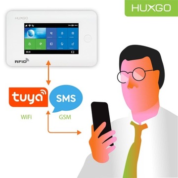 Alarm bezprzewodowy GSM + WiFi z aplikacją TUYA, HUXGO HXA006