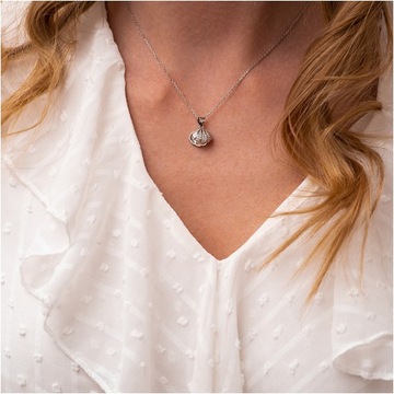 Женское серебряное колье SHELL с жемчугом ANKIER 925