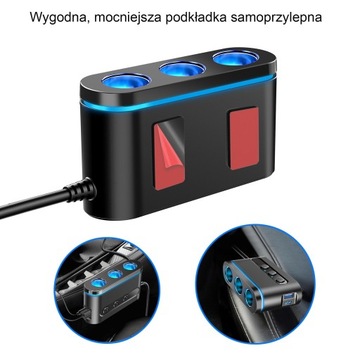 РАЗДЕЛИТЕЛЬ ПРИкуривателя 12-24 В Зарядное устройство 3xUSB QC PD Вольтметр