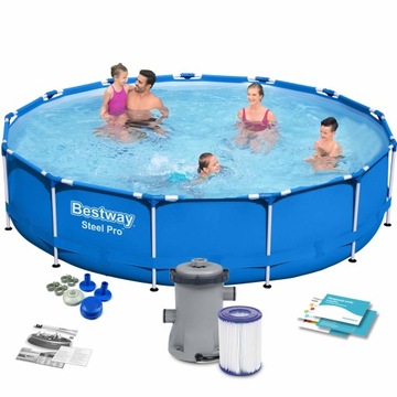 BASEN OGRODOWY STELAŻOWY 396x84 BESTWAY ZESTAW 9w1