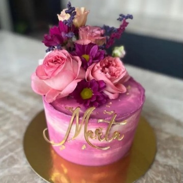 Топпер с именным топпером на боковую часть торта золотой ДЕКОР НАЗВАНИЕ ИМЯ золотое зеркало