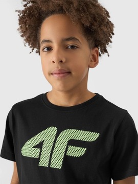 4F ФУТБОЛКА С ПРИНТОМ ДЛЯ МАЛЬЧИКОВ ДЕТСКАЯ ХЛОПКОВАЯ ФУТБОЛКА BASIC SS24