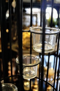 DEKORACJA LAMPION METALOWY BUTELKA GRAFIT 69CM